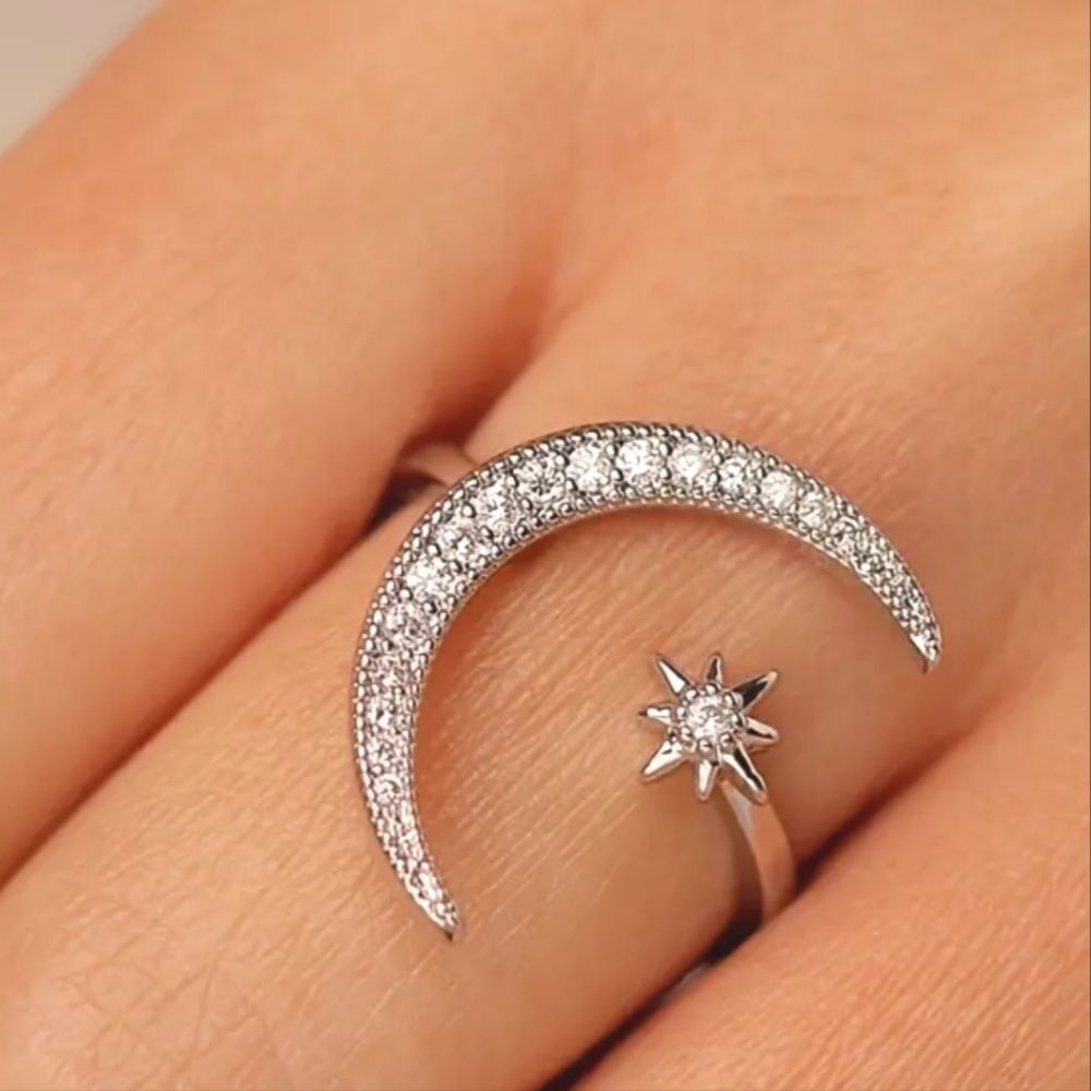 Ladies 925 Sterling Silver Sparkling Cuff ring